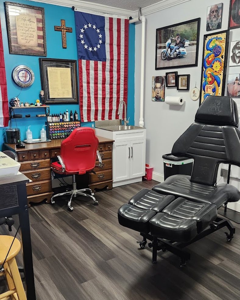 Inside the tattoo studio